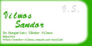 vilmos sandor business card